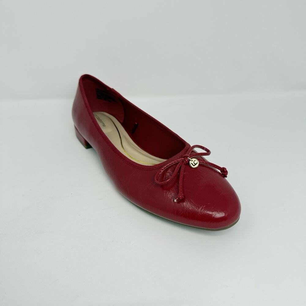 Liz Claiborne Chelsey Women’s 9.5 M Red Ballet Flats Bow Memory Foam New